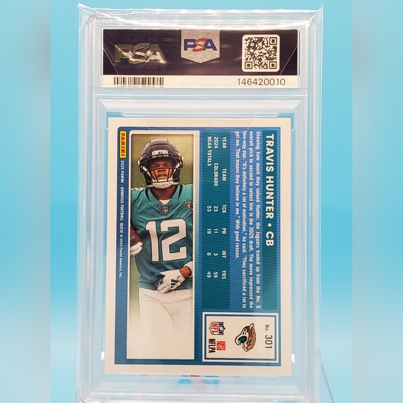 2025 Russ Travis Hunter Press Proof Gold Rookie Card PSA 9 #301 26/50 - Picture 2 of 2